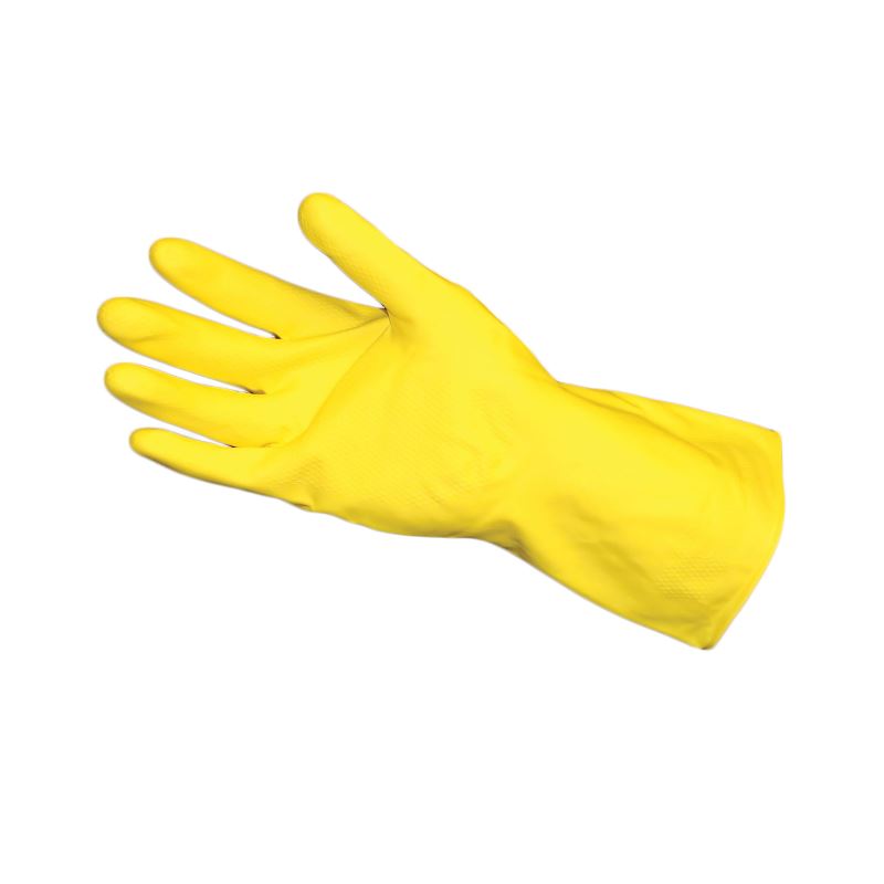 Flock Lined Yellow Latex Gloves Xlarge 
